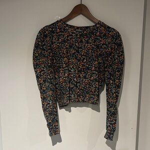 Zara Black Floral Blouse